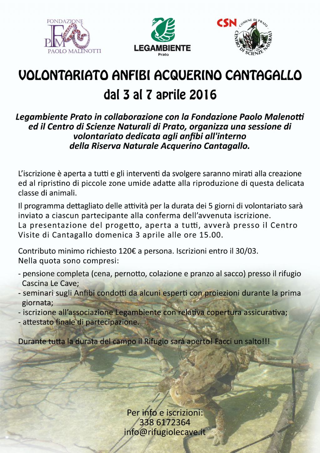 Volontariato Anfibi Acquerino Cantagallo